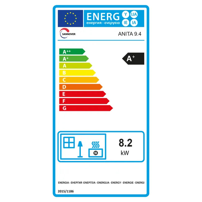 Estufa de pellets de aire Anita 9,4 kW Sannover Burdeos