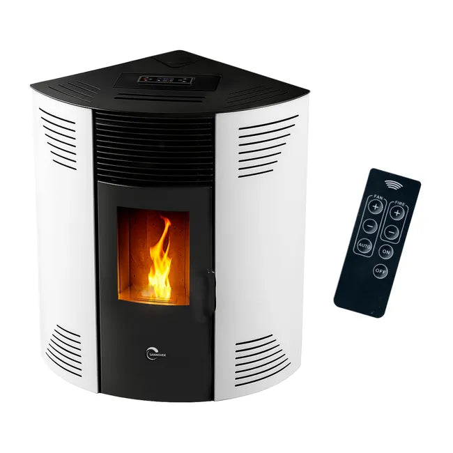 Estufa de pellets de esquina Iseos 12,2 kW Blanco Sannover