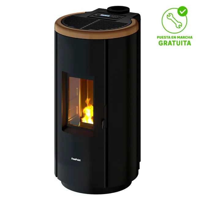 Estufa de pellet estanca FREEPOINT Chrome WiFi 7 kW dorado