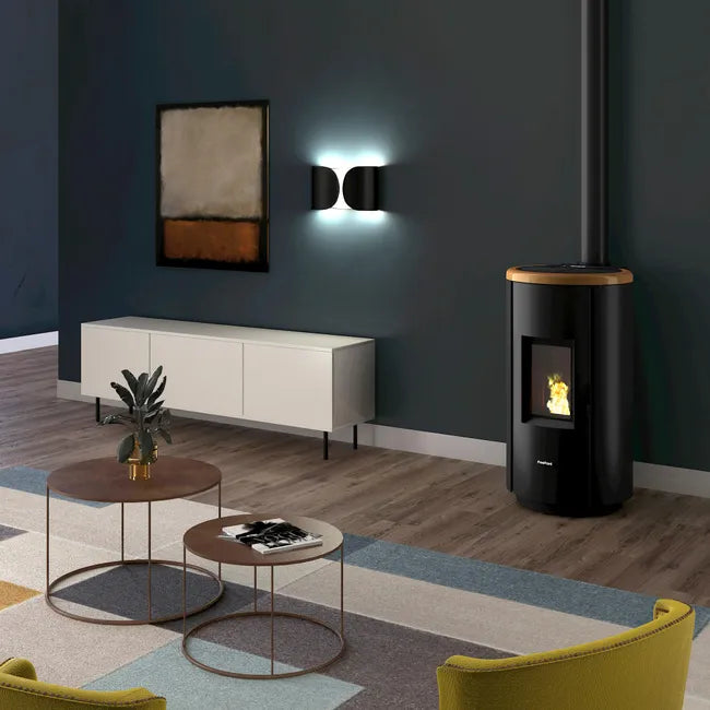 Estufa de pellet estanca FREEPOINT Chrome WiFi 7 kW dorado