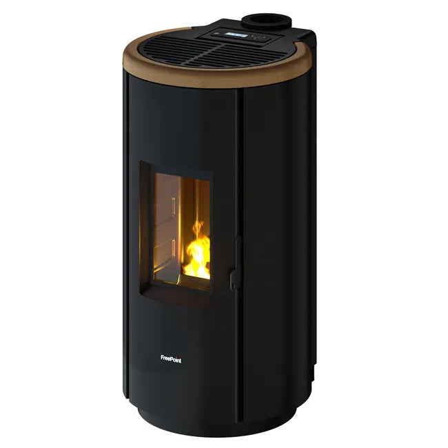Estufa de pellet estanca FREEPOINT Chrome WiFi 7 kW dorado