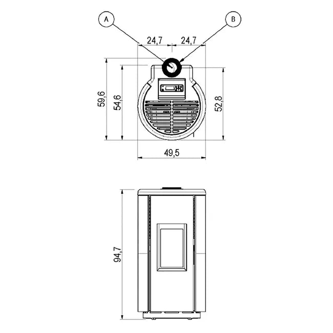 Estufa de pellet estanca FREEPOINT Chrome WiFi 7 kW dorado