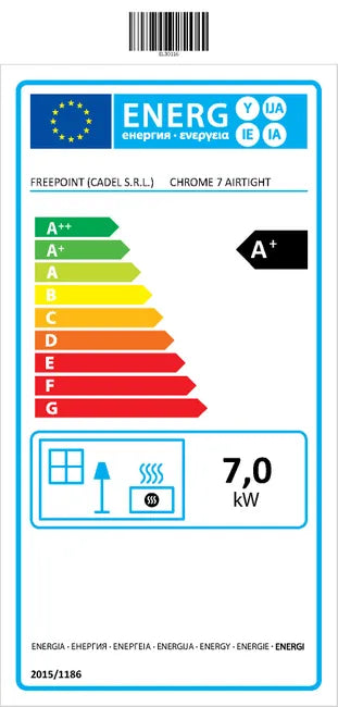 Estufa de pellet estanca FREEPOINT Chrome WiFi 7 kW dorado