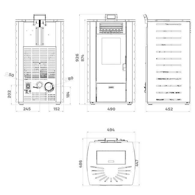 Estufa de pellet EQUATION Mannu de 9kW