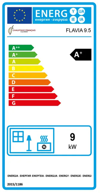 Estufa de pellets Flavia 9,5 kW Sannover Negro