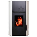 HIDROESTUFA DE PELLET DE 18 KW DE POTENCIA, AUTONOMÍA 5-15 HORAS, SUPERFICIE 150 M2 Y CONSUMO 1-3 Kg/h COLOR BLANCO CON CRISTAL
