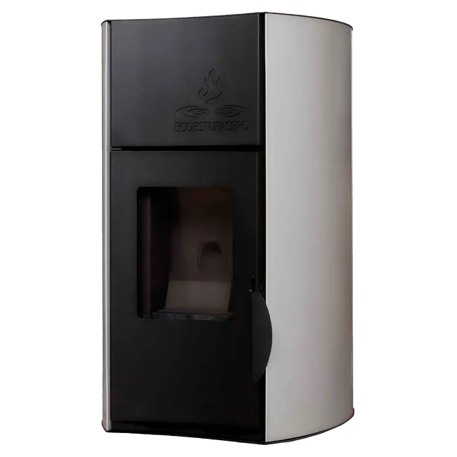 HIDROESTUFA DE PELLET DE 18 KW DE POTENCIA, AUTONOMÍA 5-15 HORAS, SUPERFICIE 150 M2 Y CONSUMO 1-3 Kg/h COLOR BLANCO CON CRISTAL