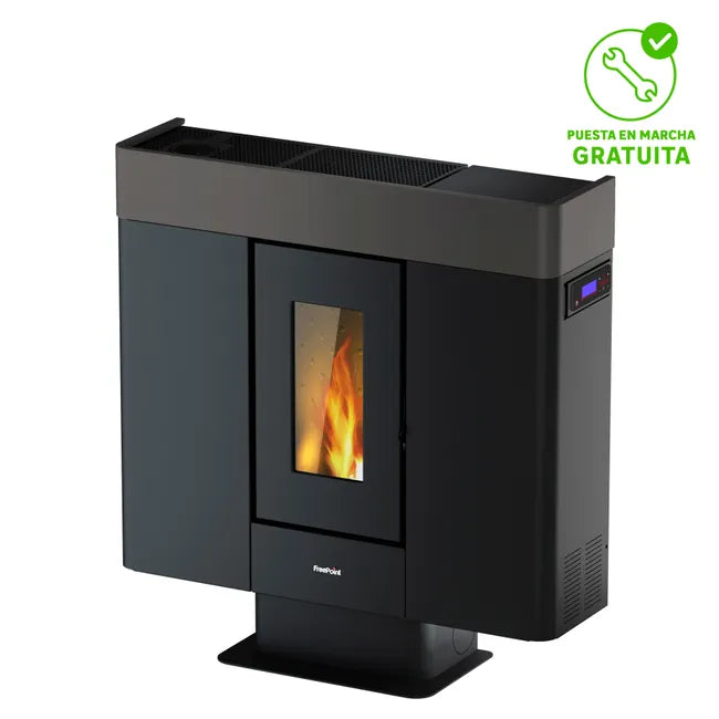 Estufa de pellet canalizable FREEPOINT Moon WiFi 10kW silver