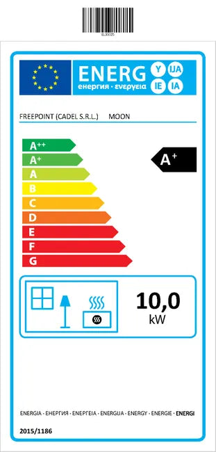 Estufa de pellet canalizable FREEPOINT Moon WiFi 10kW silver