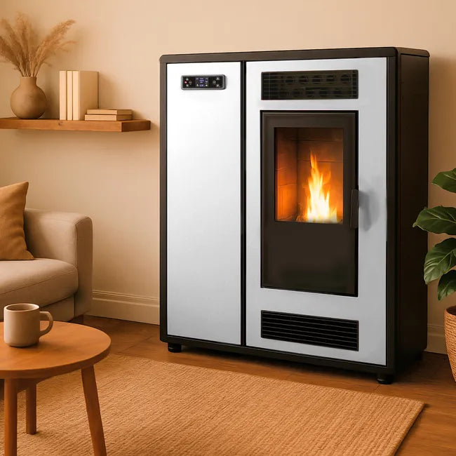 Estufa de pellets Air Slim Astral 12,2 kW Blanco Sannover