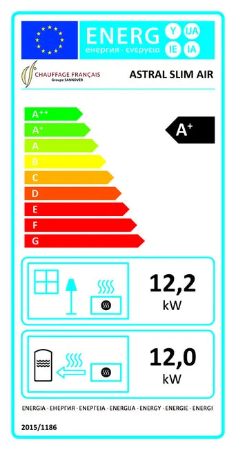 Estufa de pellets Air Slim Astral 12,2 kW Blanco Sannover