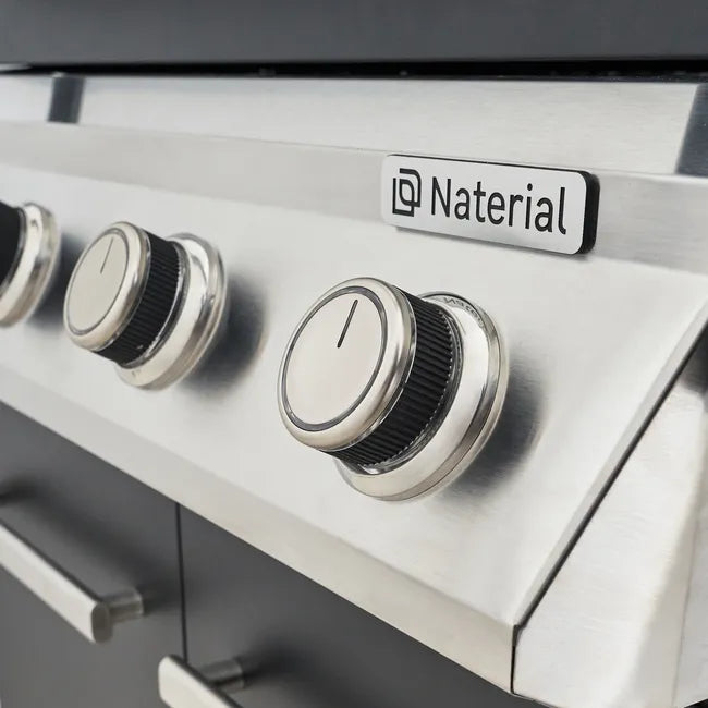 Barbacoa de gas NATERIAL Kenton II de 4 quemadores y 14 kw de potencia recomendado para más de 10 personas
