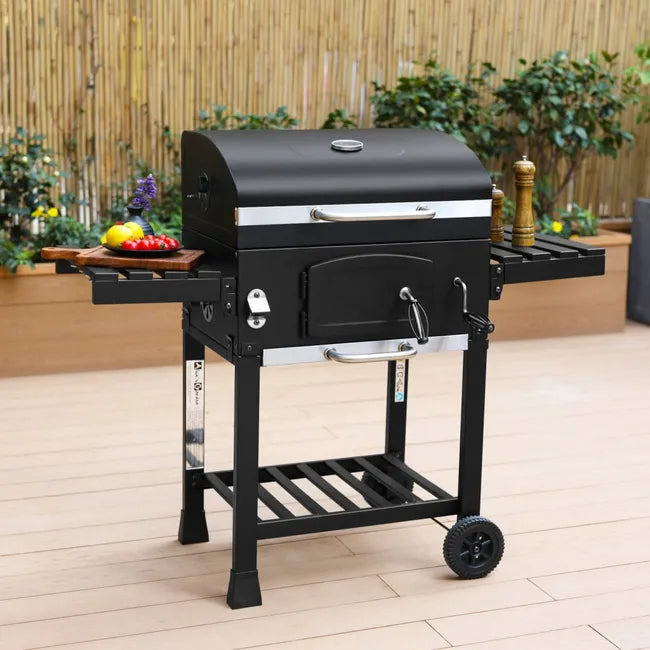 Barbacoa de carbón premium Negro - 122x65x103.5 cm