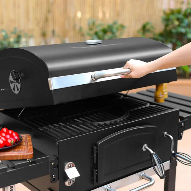 Barbacoa de carbón premium Negro - 122x65x103.5 cm