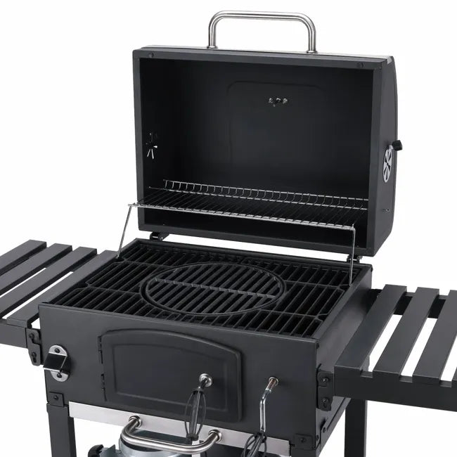 Barbacoa de carbón premium Negro - 122x65x103.5 cm