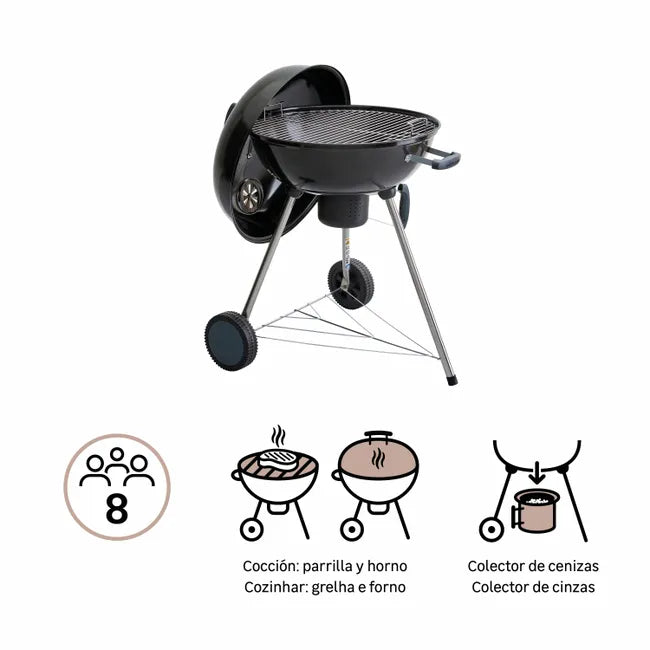 Barbacoa de carbón NATERIAL Phoenix Alpha II recomendada para 10 personas