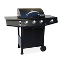 Barbacoa de gas de 3 quemadores con 1 quemador lateral, Treville 3, Negro, 117.2x43.5x103 cm