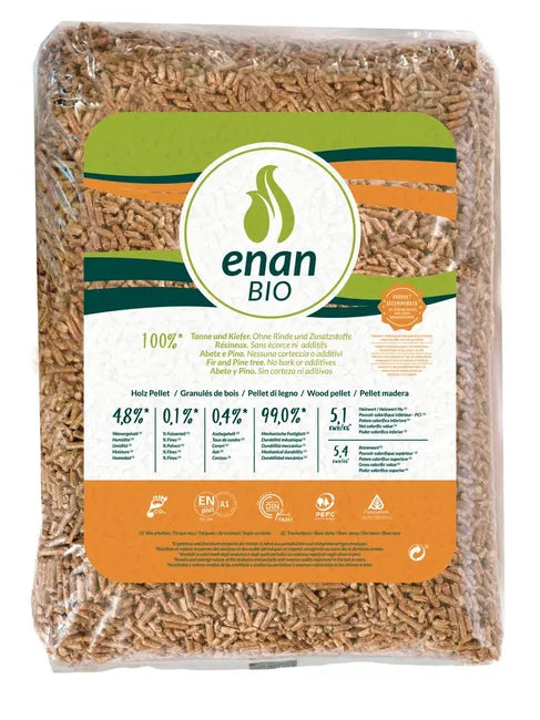 ENAN Bio - Palet de 70 Sacos de Pellets de 15 Kilos EN Plus A1 (1050kg). Entrega a Domicilio