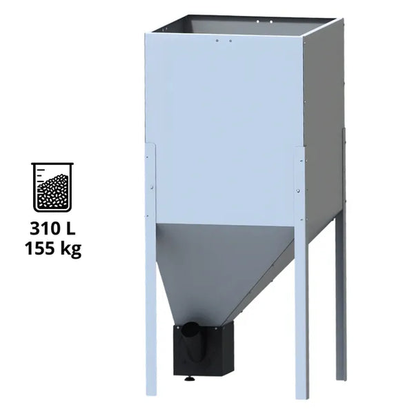 Tolva de gránulos de 310 litros / 155 kg en chapa galvanizada