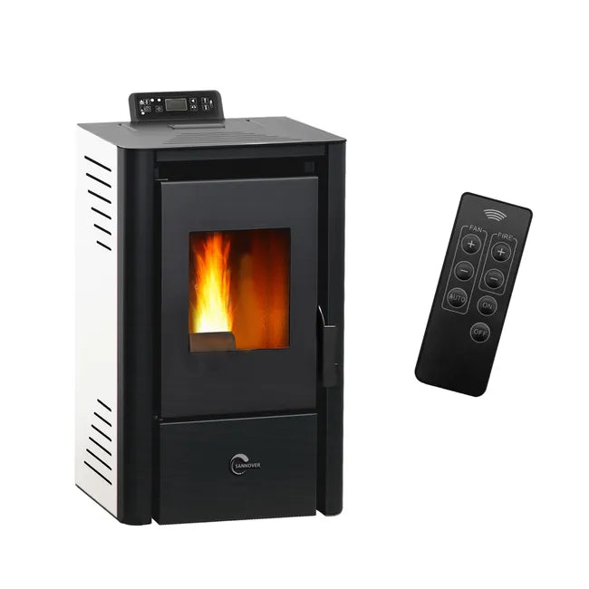 Estufa de pellets de aire Anita 9,4 kW Sannover Blanco