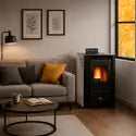 Estufa de pellets de aire Anita 9,4 kW Sannover Blanco